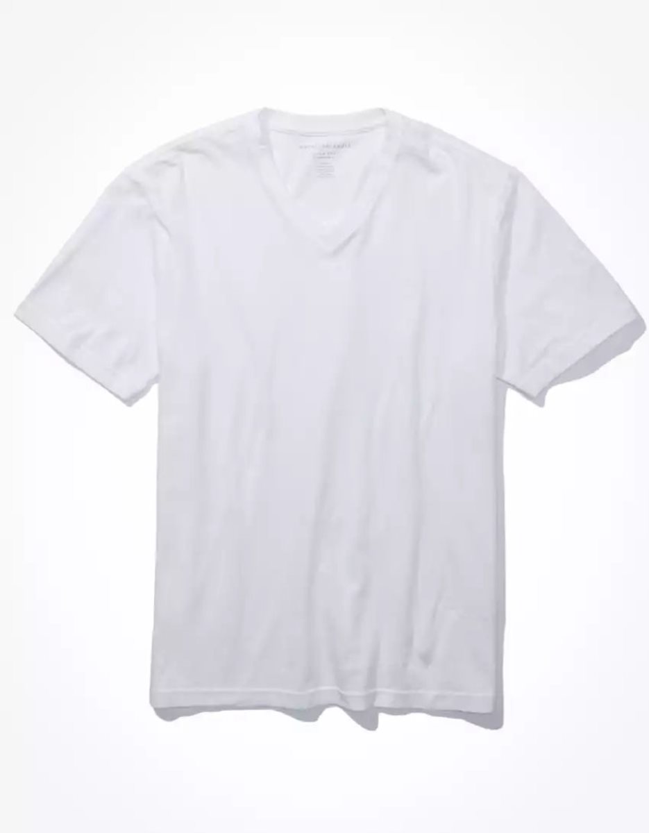 T Shirts American Eagle AE Super Soft Legend V-Neck Blanche Homme | AYA-28188534